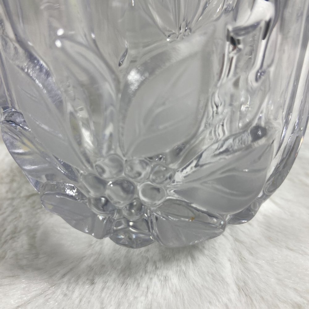 Mikasa Festive Poinsettia Votive Candleholder Crystal Cut Glass - Picture 7 of 9